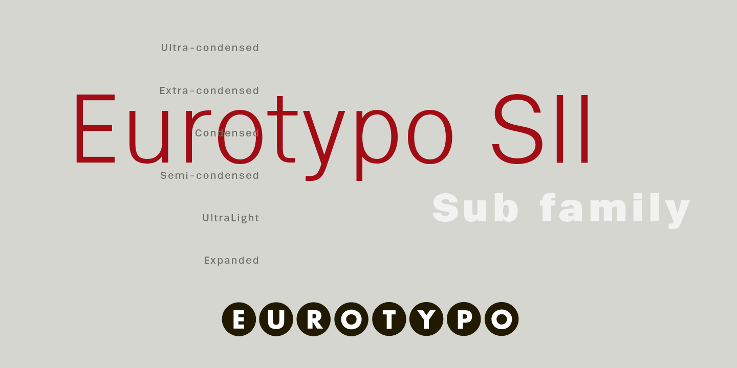 Ejemplo de fuente Eurotypo SII Condensed Italic
